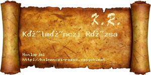 Kálmánczi Rózsa névjegykártya