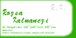 rozsa kalmanczi business card